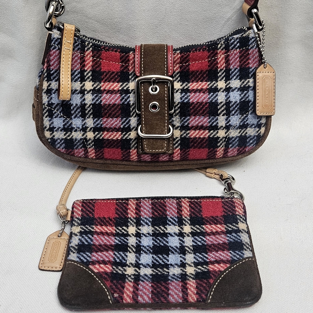 Coach Vintage Y2K Hampton Demi Plaid Wool SET 7570
